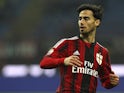 Suso of AC Milan looks on during the TIM Cup match between AC Milan and SS Lazio at Stadio Giuseppe Meazza on January 27, 2015