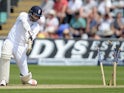 England's James Anderson is bowled out on day two of the First Test of The Ashes on July 9, 2015