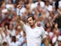 Andy Murray of Great Britain celebrates victory during the Men's Singles first round match against Liam Broady of Great Britain on day two of the Wimbledon Lawn Tennis Championships at the All England Lawn Tennis and Croquet Club on June 28, 2016 in Londo