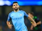 Sergio Aguero in action for Man City on September 14, 2016