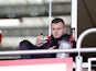 Jack Wilshere sits with his leg in a protective brace ahead of the Premier League game between Bournemouth and Stoke City on May 6, 2017