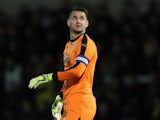 Burnley goalkeeper Tom Heaton in action during the EFL Cup in 2018