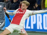 Frenkie de Jong in action for Ajax in the Champions League on December 12, 2018