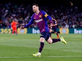 Barcelona forward Lionel Messi celebrates scoring against Real Betis on March 17, 2019