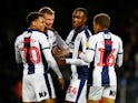 West Bromwich Albion's Chris Brunt celebrates scoring their first goal against Swansea on March 13, 2019