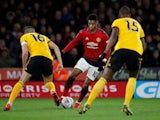 Marcus Rashford pictured during Manchester United's FA Cup quarter-final tie with Wolverhampton Wanderers on March 16, 2019