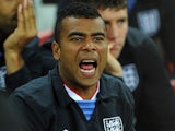 Ashley Cole shouting from the bench