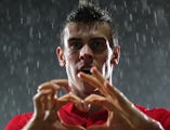 Gareth Bale's heart celebration