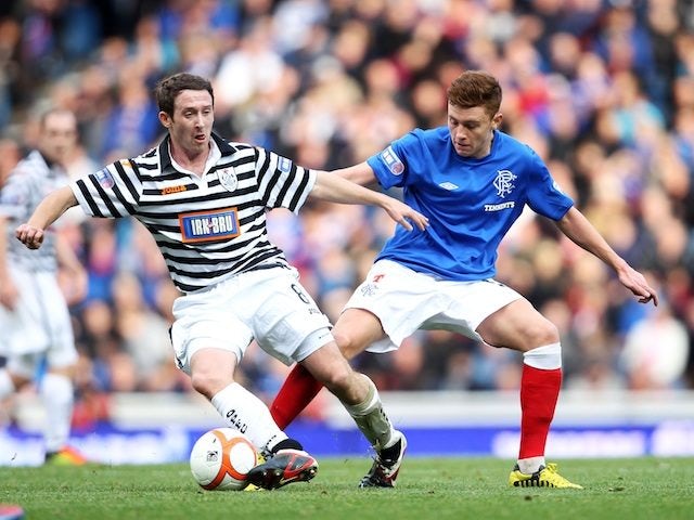 Rangers' Lewis MacLeod and Queen's Park's Paul Gallagher