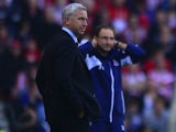 Martin O'Neill and Alan Pardew during the Tyne-Wear derby