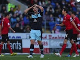Burnley's Sam Vokes looking dejected