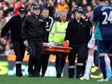 Stoke's Marc Wilson is stretchered off