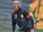 Ashley Young trains with United