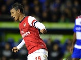 Marouane Chamakh celebrates scoring Arsenal's fifth