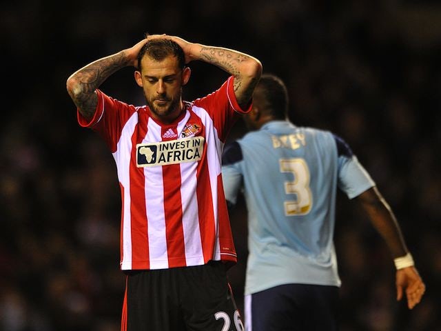 Sunderland's Steven Fletcher is disappointed after missing a chance