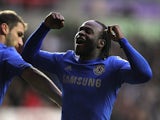 Victor Moses celebrates scoring for Chelsea