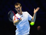 Andy Murray practising ahead of the ATP Finals