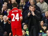 Brendan Rodgers imparts words of wisdom to Joe Allen