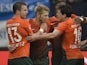 Aaron Hunt celebrates scoring for Werder Bremen