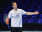 Andy Murray in a practice session ahead of the ATP Finals