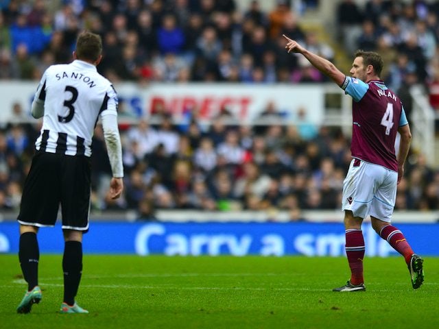 Kevin Nolan scores the opener for West Ham