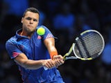 Jo Wilfried Tsonga in action in the ATP Finals