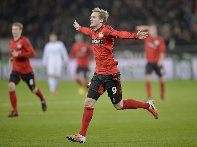 Andre Schuerrle opens the scoring for Bayer Leverkusen on November 17, 2012