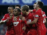 Jason Puncheon scores the second for Southampton on November 17, 2012