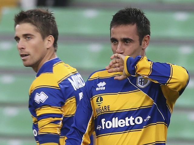 Marco Marchionni after scoring for Parma on November 18, 2012