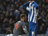 Brighton striker Ashley Barnes rues a missed penalty against Bolton on November 24, 2012