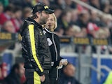 Borussia Dortmund's head coach Juergen Klopp chats to fourth official during the match against Mainz 05 on November 24, 2012