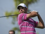 Charl Schwartzel tees off during the final round of the World Tour Championship in Dubai on November 25, 2012
