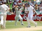 South Africa's Dale Steyn walks off as he is caught out for 1 run on November 24, 2012