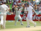 South Africa's Dale Steyn walks off as he is caught out for 1 run on November 24, 2012