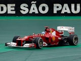 Fernando Alonso steers his car off track during the Brazilian GP on November 25, 2012