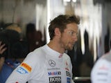 Jenson Button in his team's pit on November 23, 2012