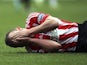 Sunderland captain Lee Cattermole lies injured against West Brom on November 24, 2012