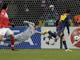 Lionel Messi opens the scoring against Spartak on November 20, 2012