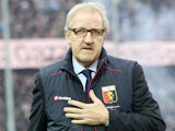 Genoa's coach Luigi Delneri during the match against Atalanta on November 25, 2012