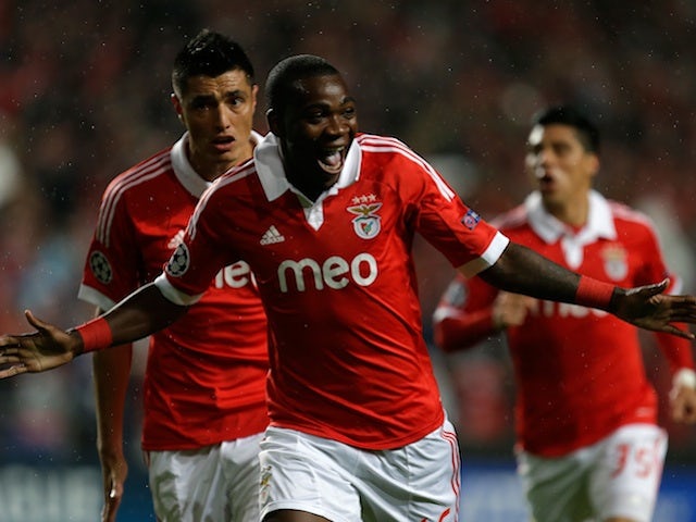 Benfica's Ola John opens the scoring against Celtic on November 20, 2012