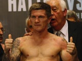 Ricky Hatton during the weigh-in on November 23, 2012
