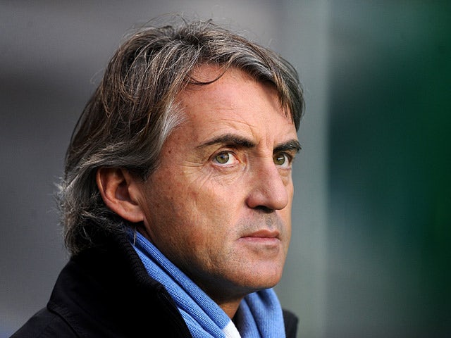 Manchester City manager Roberto Mancini on the touchline during the match against Chelsea on November 25, 2012