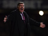 West Ham boss Sam Allardyce bellows from the sidelines on November 19, 2012
