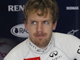 Sebastian Vettel in his team's pit on November 23, 2012