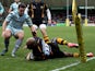 Tom Varndell scores London Wasps' first try during the match against Leicester Tigers on November 25, 2012