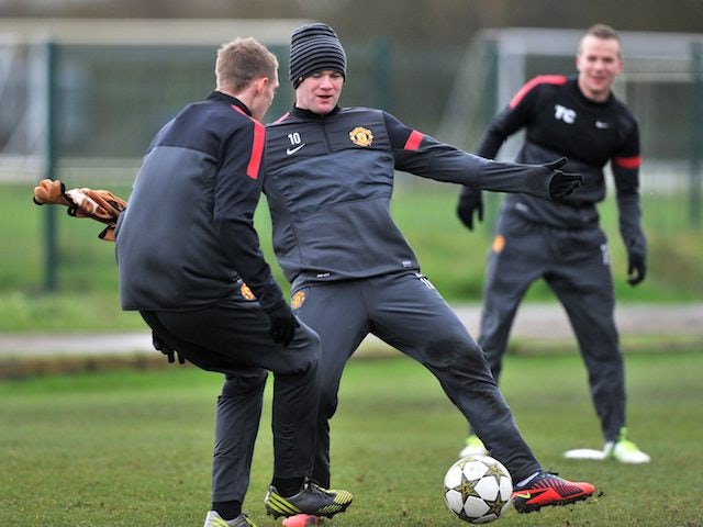 Wayne Rooney in training on November 19, 2012