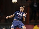 Zlatan Ibrahimovic in action for Paris Saint-Germain against Troyes on November 24, 2012
