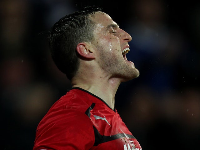 Craig Conway celebrates moments after scoring the winning goal on December 2, 2012