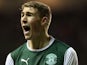 Hibernian's David Wotherspoon celebrates after scoring the winner against rivals Hearts on December 2, 2012