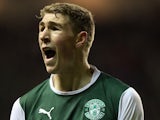 Hibernian's David Wotherspoon celebrates after scoring the winner against rivals Hearts on December 2, 2012